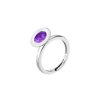 Anillo Redondo de Lotus Silver color amatista - Imagen 3