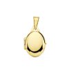 Colgante Guardapelos Dije Portafotos Oval Liso de Oro 18K