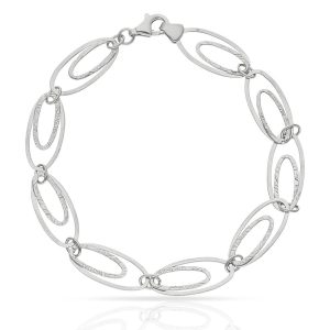 Pulsera tallada en Oro blanco