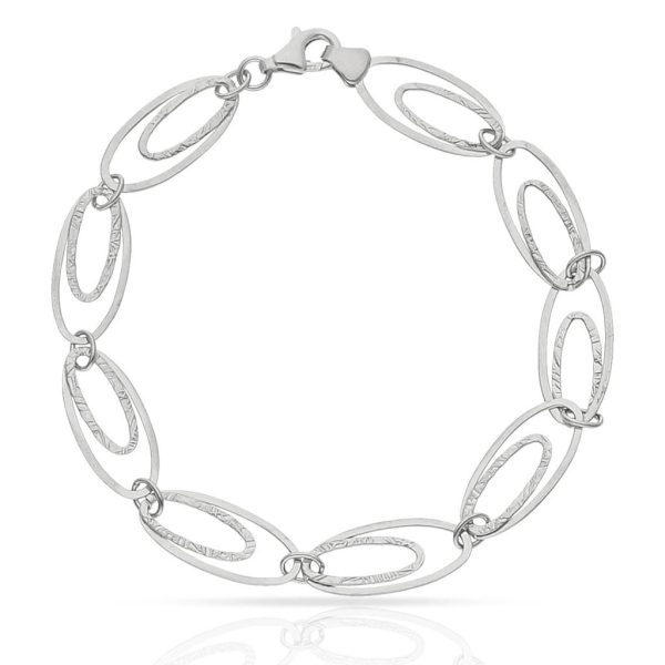 Pulsera tallada en Oro blanco