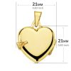 18K Colgante de Oro Portafoto Corazón Liso - Imagen 3