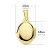 Colgante Guardapelos Dije Portafotos Oval Liso de Oro 18K - Imagen 3