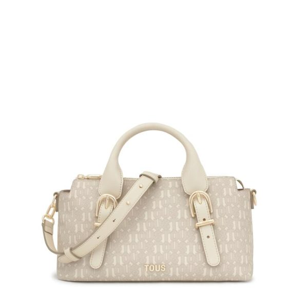 Bolso Bowling Mediano Tous Buckles Silhouette Beige