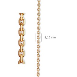 Cadena Ancora Lapidada de oro amarillo de 18 kt