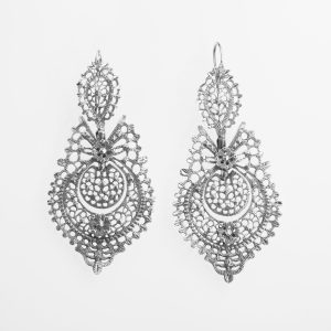Pendientes Plata de Baile Tradicional Gallego de Fink Medidas: 28x15