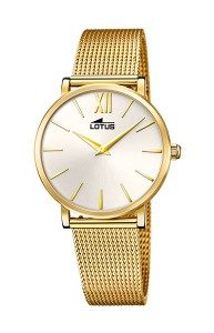 RELOJ LOTUS ACERO CHAPADO. MALLA MILANESA. CORREA ADICIONAL DE PIEL