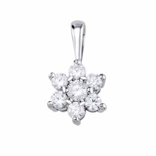 Colgante en oro blanco de 18kt con siete circonitas de 2.50mm y 2.00mm