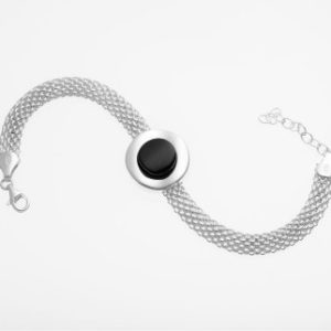 Pulsera de Plata y azabache Pequeño