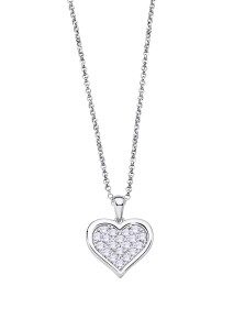 Collar de Plata Lotus Silver corazón de circonitas