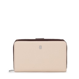 Tous Billetera Mediana New Duabai Saffiano Tri-Beige