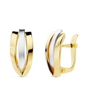 Pendientes de Oro Bicolor