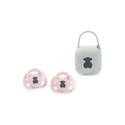 Pack 2 chupetes y portachupetes Baby TOUS fisiológicos para bebés de 0-6 meses