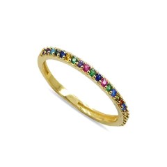 Anillo oro y circonitas