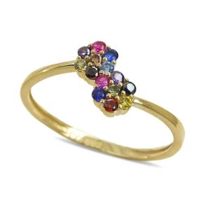 Anillo oro y circonitas