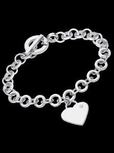 PULSERA DE ACERO CON CORAZÓN