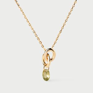 Collar de plata chapada Green
