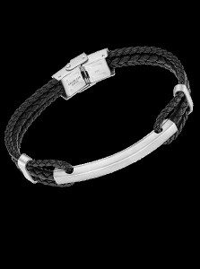 Pulsera de Acero y Cuero Lotus