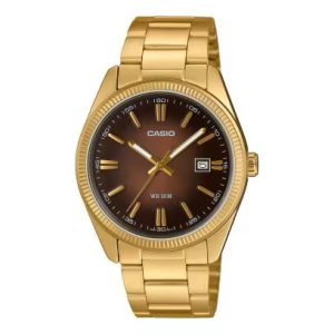 RELOJ CASIO ANALÓGICO DORADO VINTAGE ESFERA MARRÓN