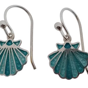 Pendientes Gancho Plata Concha con Esmalte