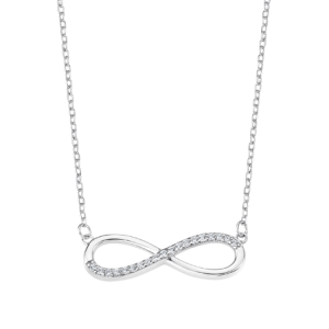 Collar de plata Lotus Silver Infinito con circonitas