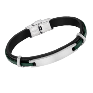 Pulsera de Acero y Cuero Lotus