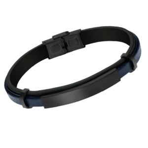 Pulsera de Acero y Cuero Lotus