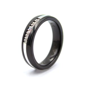 Anillo de Zirconio y oro blanco