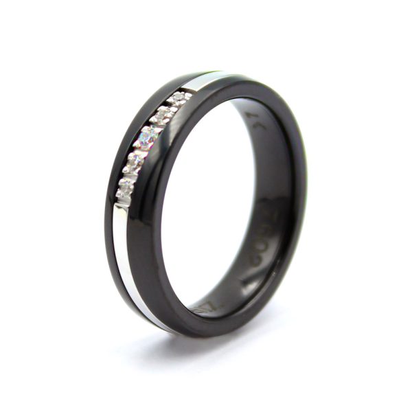 Anillo de Zirconio y oro blanco