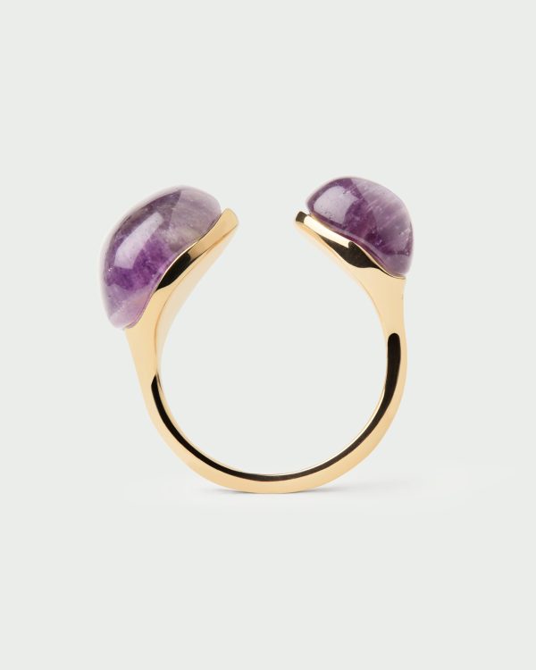 Anillo Sortija de Plata bañada en oro - Imagen 2