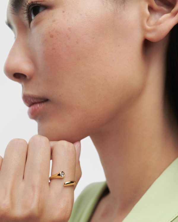 Anillo Sortija de Plata bañada en oro - Imagen 2