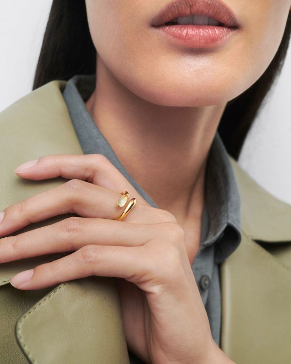 Anillo Sortija de Plata bañada en oro - Imagen 2