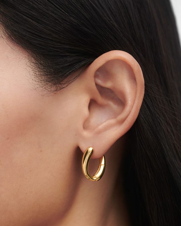 Pendientes Aros de Plata bañados en oro - Imagen 2