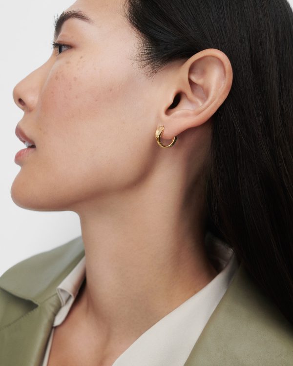 Pendientes Aros de Plata bañados en oro - Imagen 2