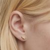 Pendientes de plata bañada en oro - Imagen 2
