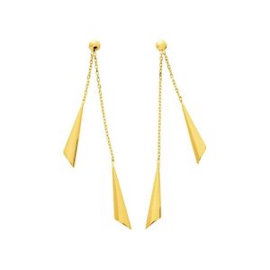 18K Par pendientes oro largos
