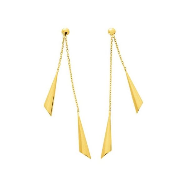 18K Par pendientes oro largos