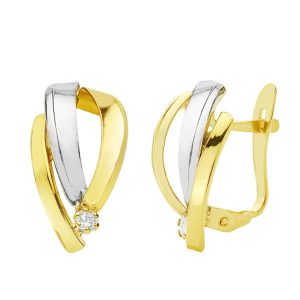 18K PENDIENTES ORO BICOLOR