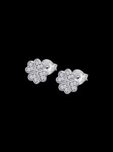 Lotus Silver Pendientes Trébol