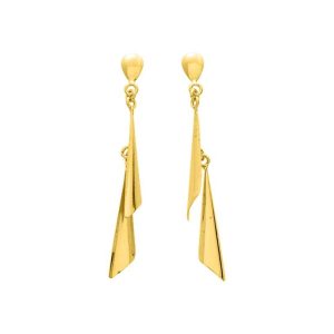 18K Par pendientes oro largos