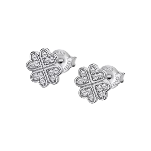 Lotus Silver Pendientes Trébol