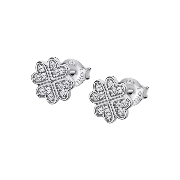 Lotus Silver Pendientes Trébol