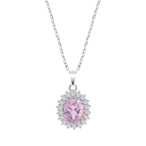Colgante de Plata con piedra rosa
