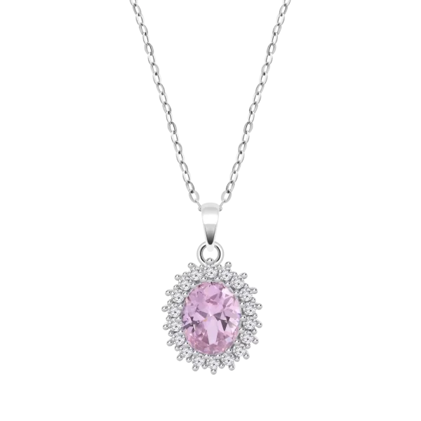 Colgante de Plata con piedra rosa