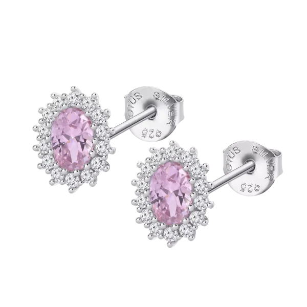 Pendientes de Plata con piedra rosa