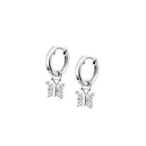Lotus Silver Pendientes Aros con Mariposa