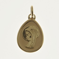 18K Medalla de Oro forma de gota Virgen Niña | 170014
