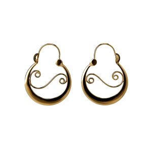 Pendientes Aros Grandes de Plata Bañada en Oro