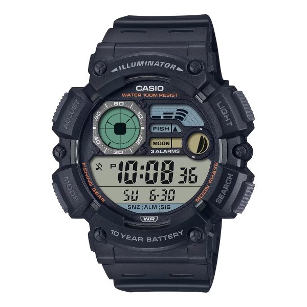 Reloj Casio Digital con fase lunar y función de pesca