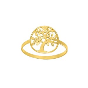 18k Anillo de Oro Árbol de la Vida