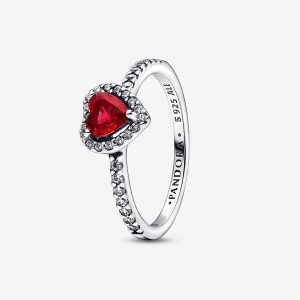 Anillo Corazón Rojo en Relieve